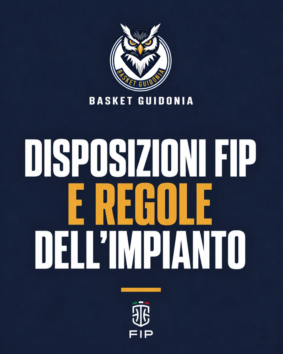 Disposizioni FIP e regole dell’impianto — Basket Guidonia